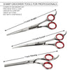 Red Series Kit, 7.5 inch Straight Scissors, 7.5 inch Curved Scissors and 6.5 inch, 42-Tooth Thinning Shears