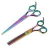 Rainbow Grooming Kit: 7.5 Inch Straight Scissors & 6.5 Inch, 42-Tooth Thinning Shears