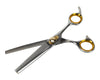 Gold Touch Grooming Kit: 7.5 Inch Straight Scissors, 7.5 Inch Curved Scissors, & 6.5 Inch, 42-Tooth Thinning Shears