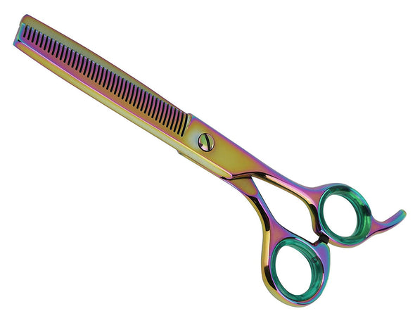 Gold Touch Rainbow Pet Shears, 6.5 Inch 42-Tooth Dog Thinning Scissors