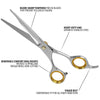 Gold Touch Barber, 7.5 Inch Straight Scissors